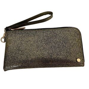 Deux Lux Gold Black Glitter Wristlet Wallet